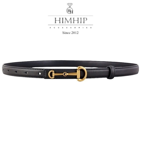 Dây Lưng HimHip Da Thật Luồn Trong Mặt Xích Đôi G.u.c.c.i Sang Trọng 1.8x100cm