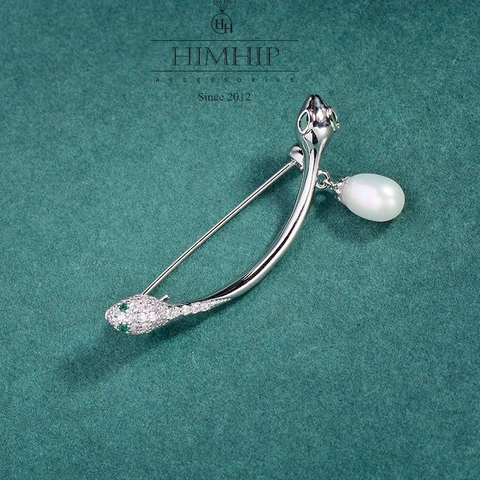 Trâm, Ghim Cài Áo Nam Nữ HimHip Song Tỵ Quý Phái HKCC Đính Phale Phối Hạt Giả Trai 4,5*1,5cm