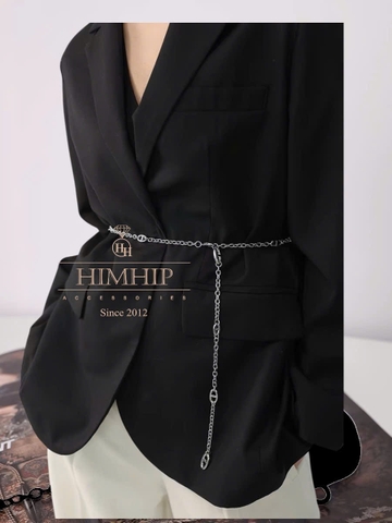 Dây Lưng HimHip Xích HKCC Bản Nhỏ Sang Trọng 110.5cm - Trắng