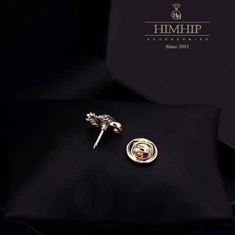 Pin Cài Cúc HimHip HKCC Thiên Nga Phale Đen Quý Phái 1.5x1.5cm
