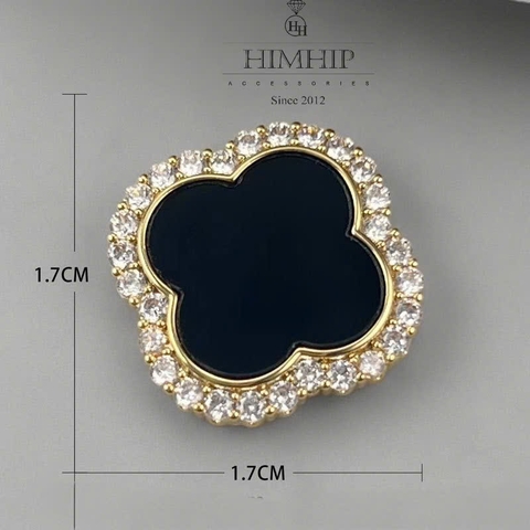 Pin Cài Tự Hít HimHip Mặt Hoa May Mắn Viền Phale Thanh Lịch 1.7cm