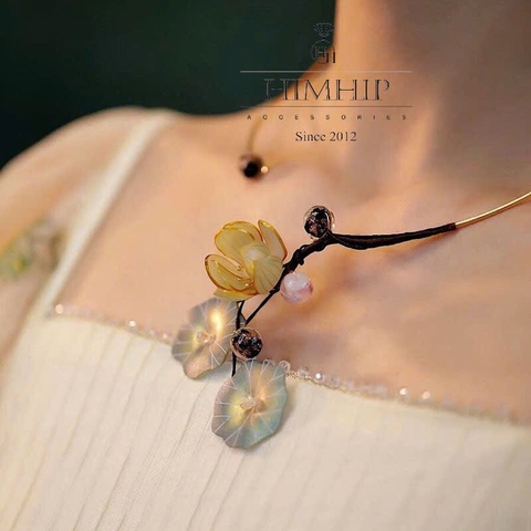 Kiềng Cổ HimHip Kim Liên Tịnh Đế 15cm Kèm Hộp Phụ Kiện Áo Dài