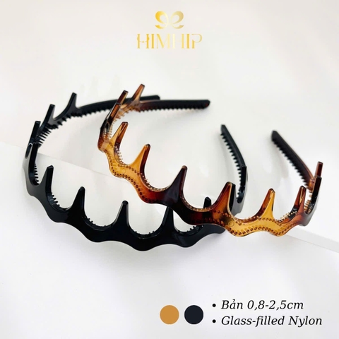 Bờm Tóc HimHip Composite Uốn Sóng Dáng Trơn Đơn Giản 2.5cm