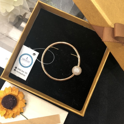 Trâm, Ghim Cài Áo HimHip Vòng Tròn Phối Charm Sang Trọng HKCC Đính Phale 4.5x4.5cm