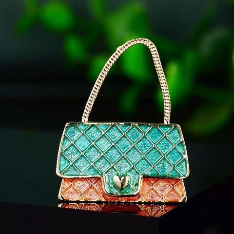 Trâm, Ghim Cài Áo HimHip Túi Xách Trái Tim Sang Trọng HKCC 3*3,6cm