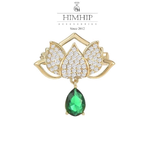 Trâm, Ghim Cài Áo Nhỏ HimHip Hoa Sen Thanh Lịch HKCC Đính Phale 2*2,5cm HPBD