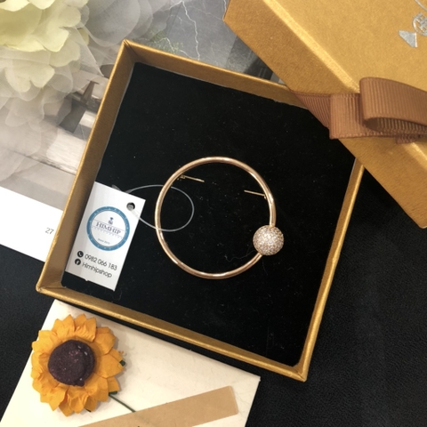 Trâm, Ghim Cài Áo HimHip Vòng Tròn Phối Charm Sang Trọng HKCC Đính Phale 4.5x4.5cm