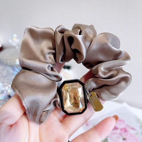 Scrunchies Vải Gắn Đá Sang Trọng 4cm