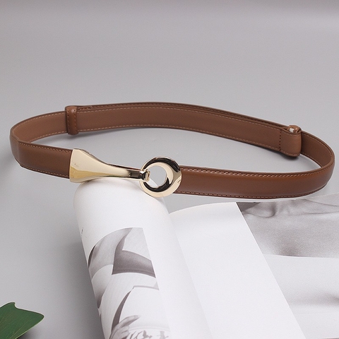 Dây Lưng HimHip Da Thật Khóa Tam Giác Mạ Vàng Sang Trọng 2.5x59-104cm