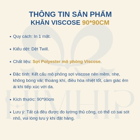 Khăn Viscose HimHip 90x90cm Khăn Quàng Quà Tặng Khăn Phụ Kiện Áo Dài - 86