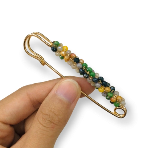 Trâm, Ghim Cài Kim Băng HimHip Kết Đá Nhỏ Sang Trọng HKCC Đính Hạt Cườm 5.5-7.5cm