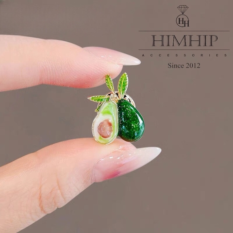 Pin Cài Áo HimHip Quả Bơ Đáng Yêu HKCC Phủ Bóng 2cm