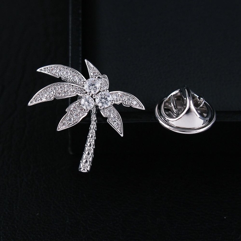 Pin Cài Áo HimHip Cây Dừa Nhỏ Thanh Lịch HKCC Đính Phale 2cm