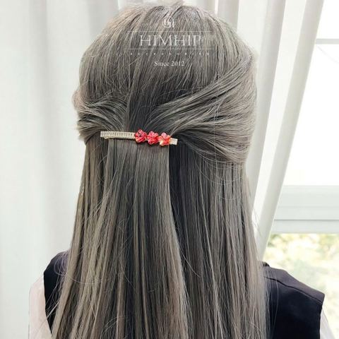Kẹp Bấm HimHip HKCC Đính Phale Ba Hoa Sang Trọng 0.5x6cm