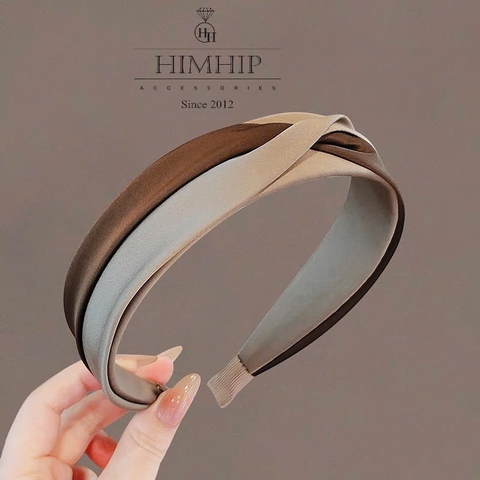 Bờm HimHip Vải Trơn 2 Màu Thắt Nơ Thanh Lịch 3cm