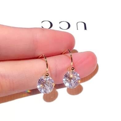 Khuyên Tai Ngắn HimHip Mặt Đá Sang Trọng HKCC Đính Phale