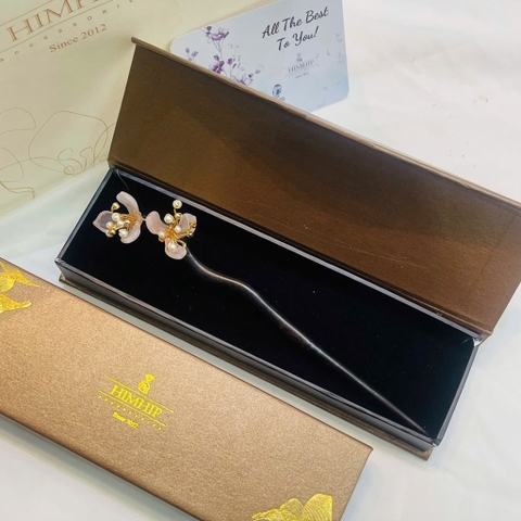 Trâm Cài Tóc HimHip Ngọc Đào Xuân Mộc 20x3cm Kèm Hộp Phụ Kiện Áo Dài