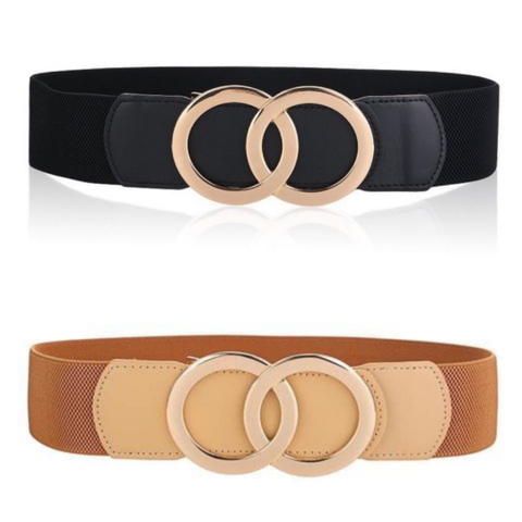 Dây Lưng HimHip Da Thật Phối Chun Mặt OO Sang Trọng 5x81.5cm