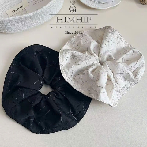 Scunchies HimHip Vải Vân Nhám Thanh Lịch 16~21cm
