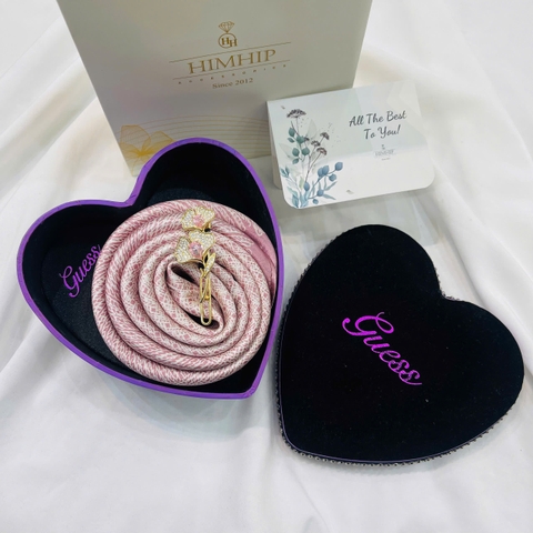 Set Quà Valentine HimHip Khăn Lụa Vuông Cao Cấp 65x65cm & Kẹp Bấm Kèm Túi Hộp Thiệp - 129