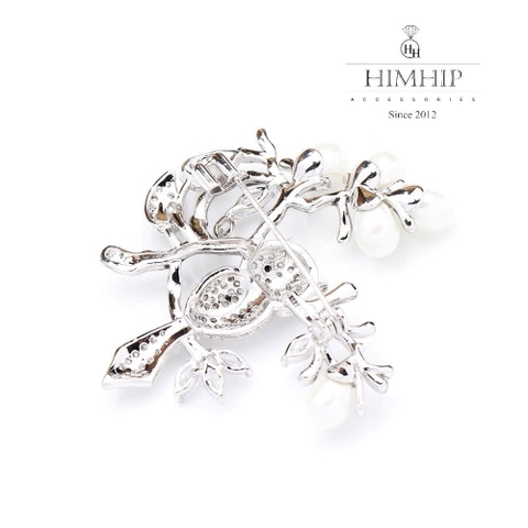 Trâm, Ghim Cài Áo HimHip HKCC Cú Mèo Đậu Lộc Non 5.4*4.8cm
