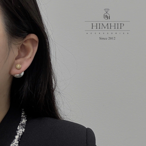 Khuyên Tai Nụ HimHip HKCC Nụ Tròn Phale 0.7cm Phối Nụ Hạt Giả Trai 1.4cm