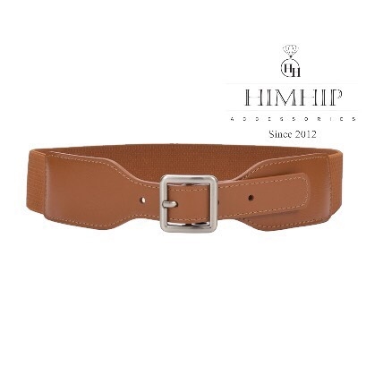 Dây Lưng HimHip Da Thật Khoá Vuông Mix Chun Co Giãn 4x75.5cm