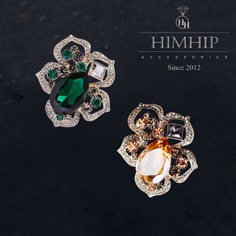 Trâm, Ghim Cài Áo HimHip Hoa Lan Sang Trọng HKCC Đính Phale 6*5cm