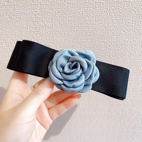 Kẹp Bật HimHip Phối Hoa Hồng Vải Nữ Tính 6x16cm