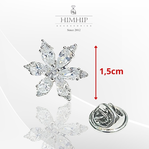 Pin Cài Áo HimHip Hoa Nhỏ 6 Cánh Thanh Lịch HKCC Đính Phale 1.5cm