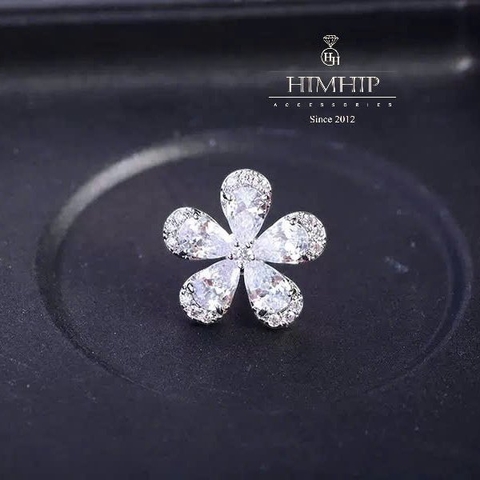 Pin Cài Áo HimHip Hoa 5 Cánh Thanh Lịch HKCC Đính Phale 1.5x1.5cm