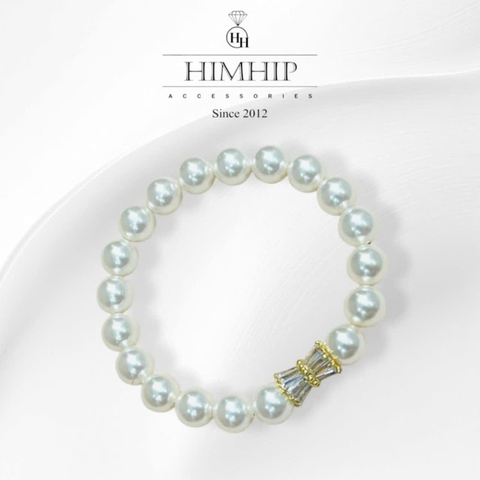 Vòng Tay HimHip Tinh Thể Ngọc Trai Phối Charm Phale Cao Cấp 8li - 16cm