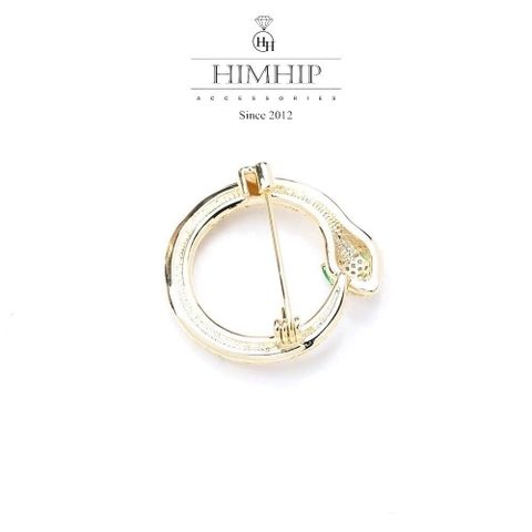 Trâm, Ghim Cài Áo Nam Nữ HimHip Rắn Mắt Xanh Sang Trọng HKCC Đính Phale 2,5*3cm