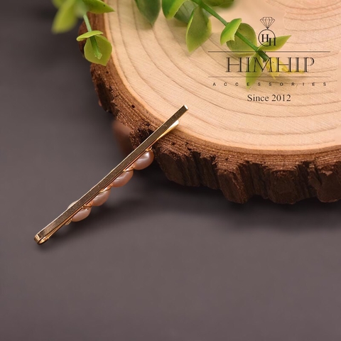 Kẹp Mái HimHip Mix Ngọc Trai Thật Sang Trọng 0.2x5.5cm Phụ Kiện Áo Dài