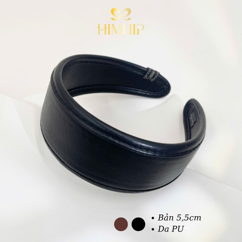 Bờm Tóc HimHip Bản To Phối Da Cá Tính 5.5cm
