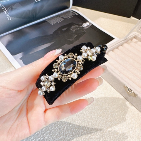 Kẹp Móc Ngang HimHip Đính Phale Trái Tim Sang Trọng 3x7.5cm