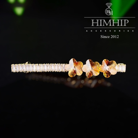 Kẹp Bấm HimHip HKCC Đính Phale Ba Hoa Sang Trọng 0.5x6cm