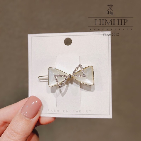 Kẹp Mái HimHip Đính Đá Phale Hình Chiếc Nơ Xinh Xắn 2x5cm