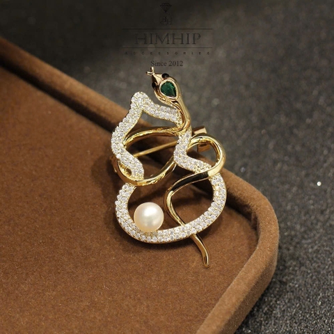 Trâm, Ghim Cài Áo Nam Nữ HimHip Rắn Hồ Lô May Mắn HKCC Mix Trai 2,5*4cm