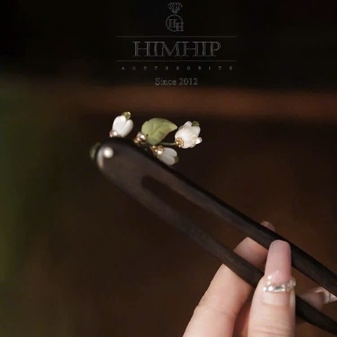 Trâm Cài Tóc HimHip Hoa Chuông Nụ Phale Cao Cấp 13cm Kèm Hộp Phụ Kiện Áo Dài