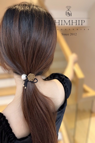 Dây Buộc Tóc HimHip Mix Hoa Hồng Nhung Thanh Lịch - Đỏ