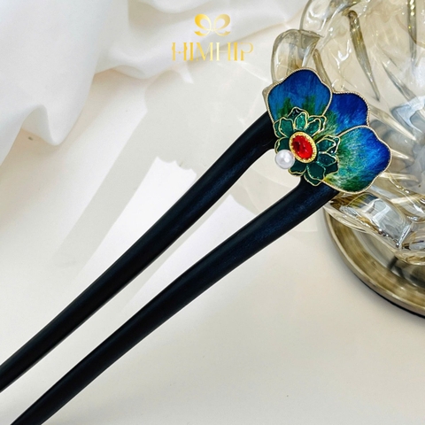 Trâm Cài Tóc HimHip Tam Liên Ngọc Phượng 13.5cm Kèm Hộp Phụ Kiện Áo Dài