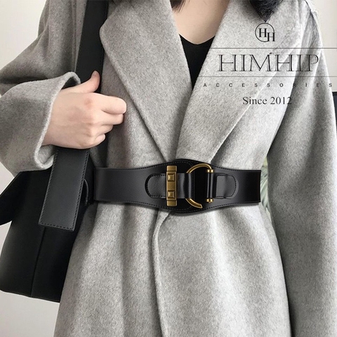 Dây Lưng HimHip Da Thật Mix Chun Khóa Móc Sang Trọng 5x78cm