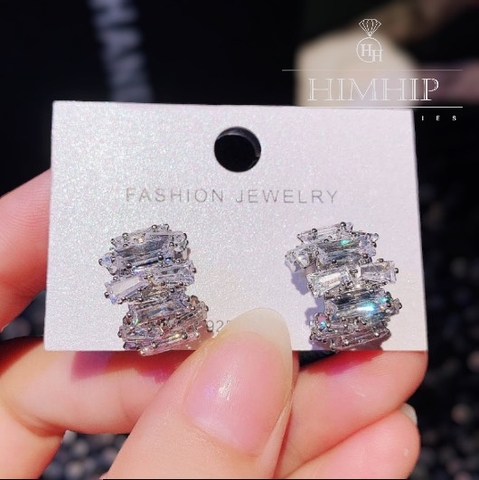 Khuyên Tai Nụ HimHip Hình Vòm Sang Trọng HKCC Đính Phale 1x1.8cm