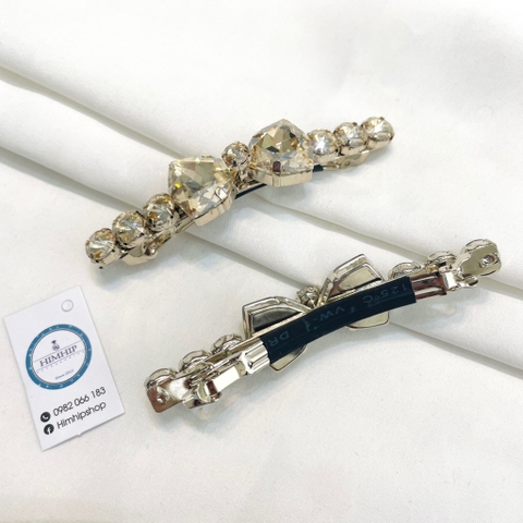 Kẹp Bấm HimHip HKCC Đính Đá Nơ Thanh Lịch 0.5x8cm