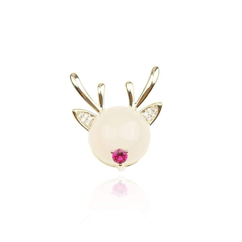 Trâm, Ghim Cài Áo HimHip Chữ X Cành Oliu Mạ Vàng Sang Trọng HKCC Đính Phale 2.8x4.4cm