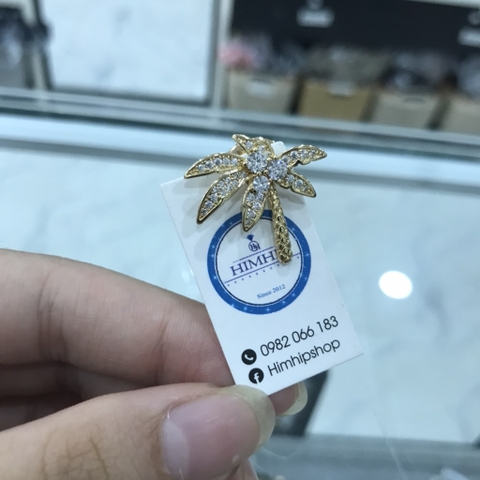 Pin Cài Áo HimHip Cây Dừa Nhỏ Thanh Lịch HKCC Đính Phale 2cm