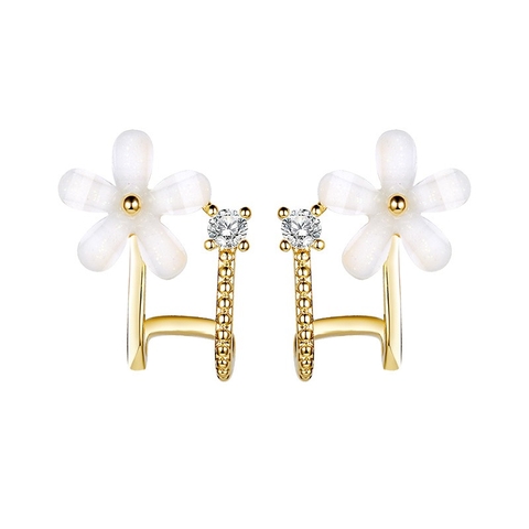 Khuyên Tai Nụ HimHip Chữ H Thanh Lịch HKCC Đính Phale 1x1cm - Vàng