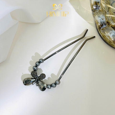 Trâm Cài Tóc HimHip HKCC Kim Điệp Lục Châu 11.5x4.5cm Kèm Hộp Phụ Kiện Áo Dài