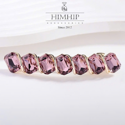 Kẹp Bấm HimHip HKCC Hàng Đá Phale Phối Xoắn Hợp Kim Cao Cấp 8.5*1.8cm